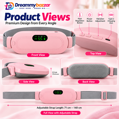 Women's Menstrual Heating Belt with 3 Heat Settings & 4 Vibration Massage Modes